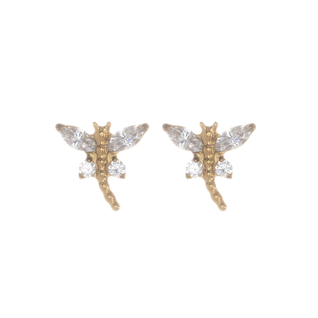 Titan-Libellen-Ohrstecker mit Zirkonia, 6,5 mm (G23)