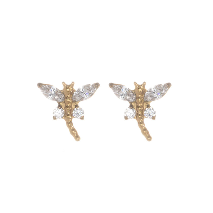 Titan-Libellen-Ohrstecker mit Zirkonia, 6,5 mm (G23)