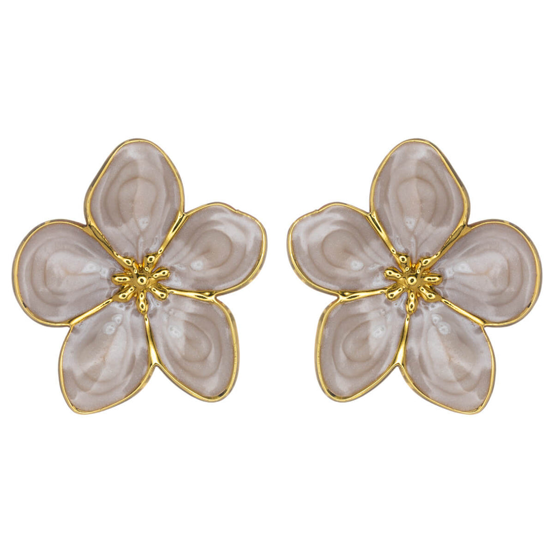 Farbige Blumen-Ohrringe aus vergoldetem Edelstahl (Edelstahl 316L)