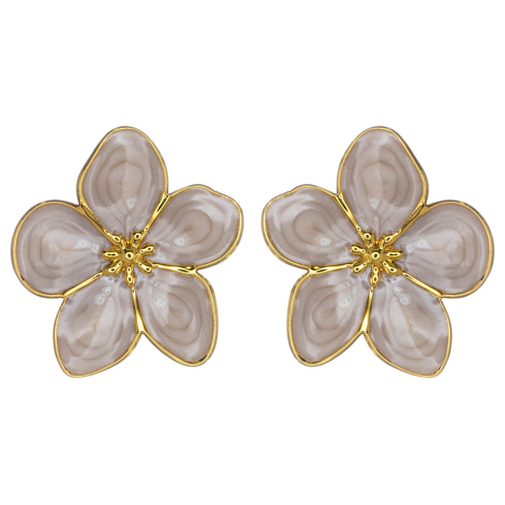 Farbige Blumen-Ohrringe aus vergoldetem Edelstahl (Edelstahl 316L)