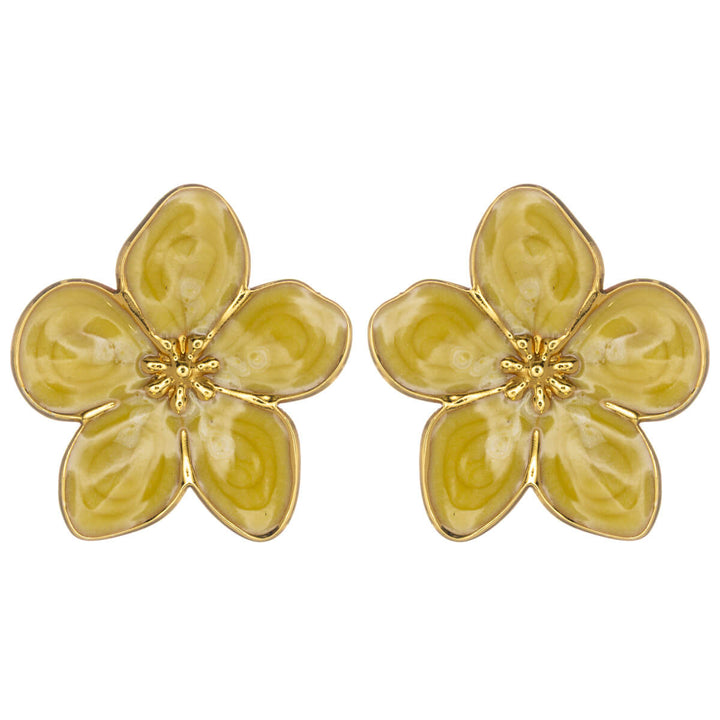 Farbige Blumen-Ohrringe aus vergoldetem Edelstahl (Edelstahl 316L)