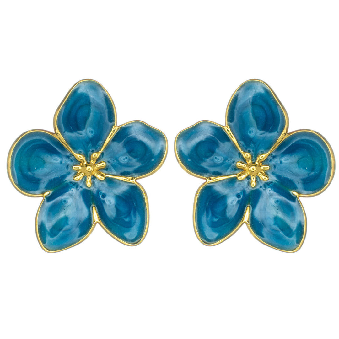 Farbige Blumen-Ohrringe aus vergoldetem Edelstahl (Edelstahl 316L)
