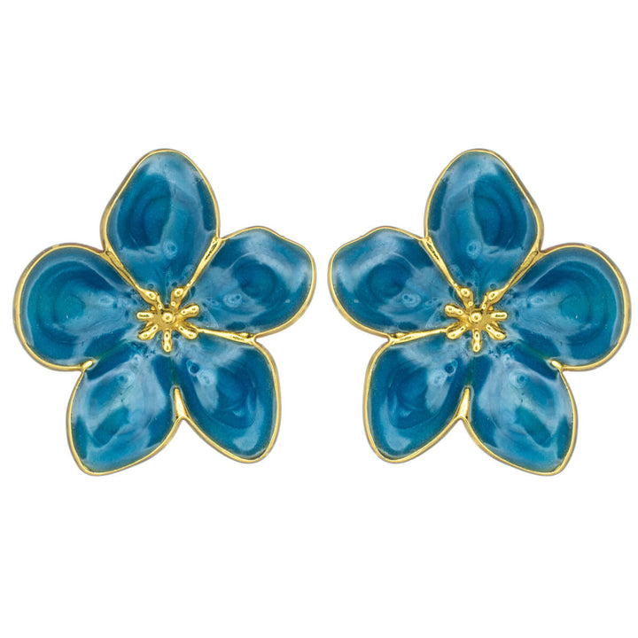 Farbige Blumen-Ohrringe aus vergoldetem Edelstahl (Edelstahl 316L)