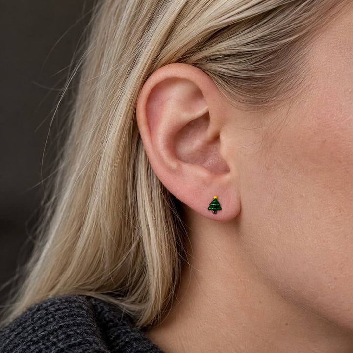 Kleine Weihnachtsbaum-Ohrringe