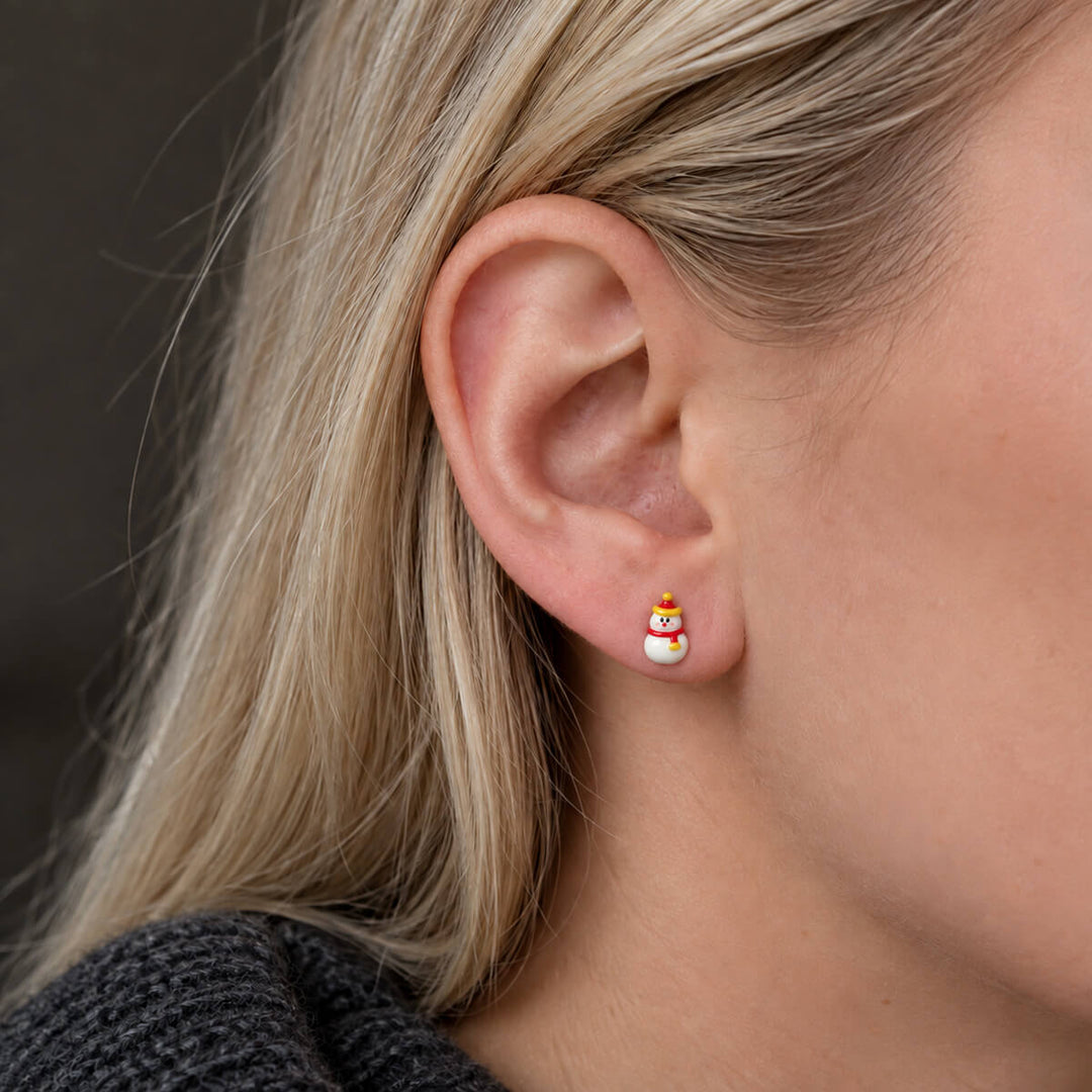 Small Snowman Earrings