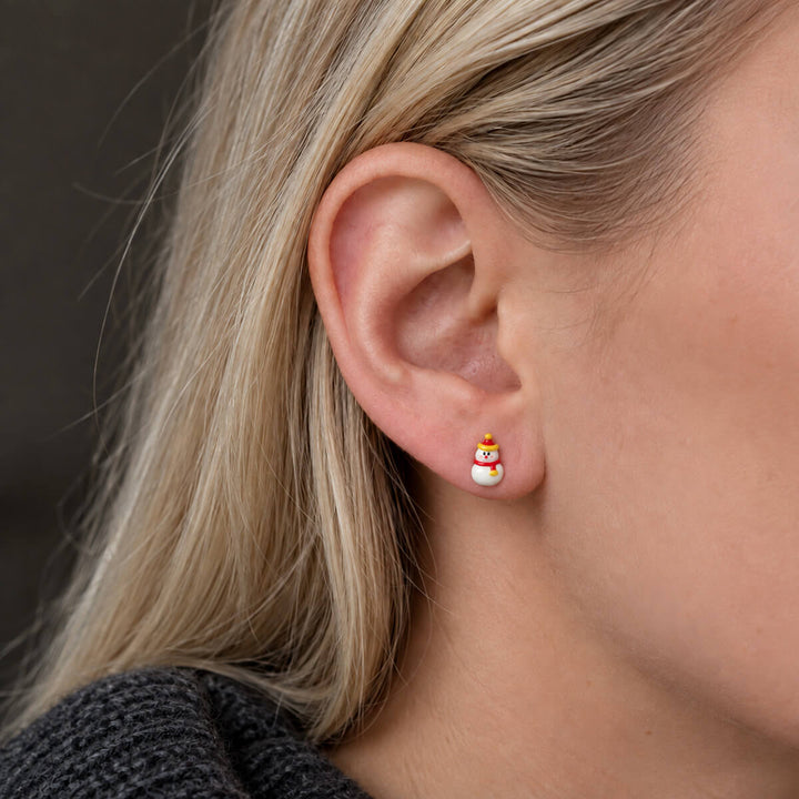 Small Snowman Earrings