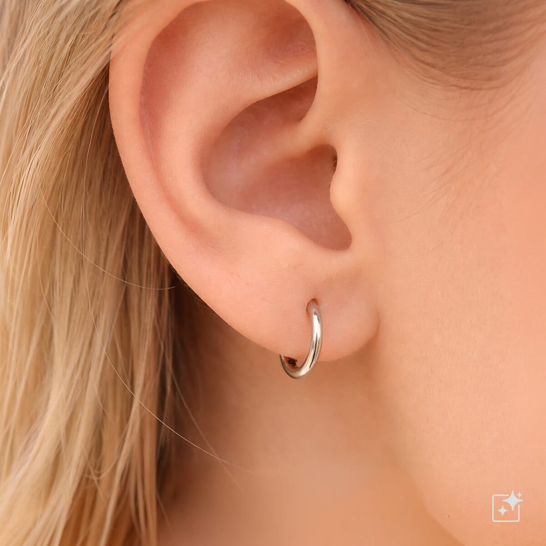 Kleine Ohrringe aus Stahl, 10 mm (Stahl 316L)