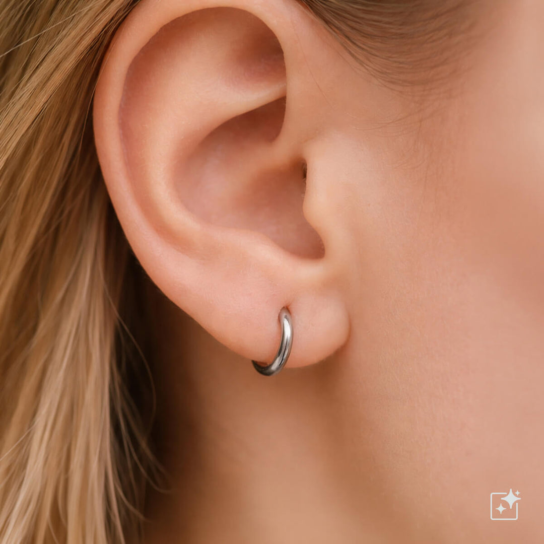 Kleine Ohrringe aus Stahl 8 mm (Stahl 316L)