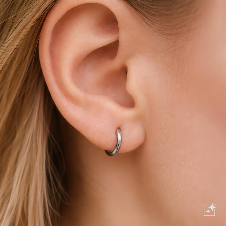 Kleine Ohrringe aus Stahl 8 mm (Stahl 316L)