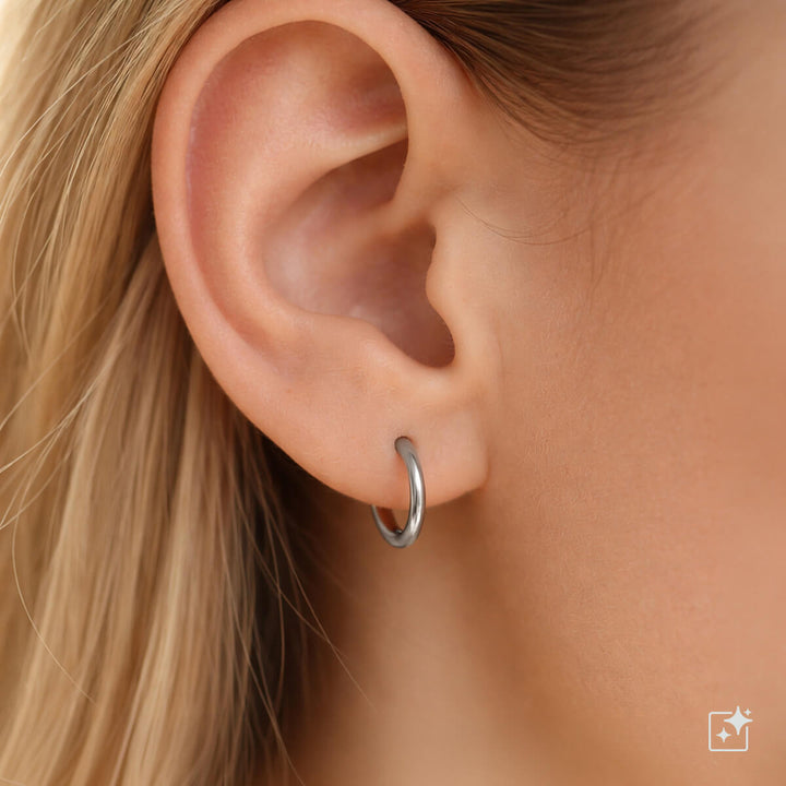 Kleine Ohrringe aus Stahl 12 mm (Stahl 316L)