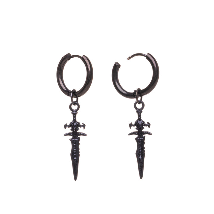 Dagger pendant earrings ring earrings (Steel 316L)