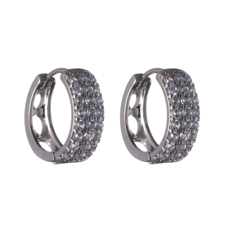 3 row zirconia earring