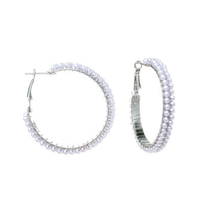 Double row pearl earrings 4cm