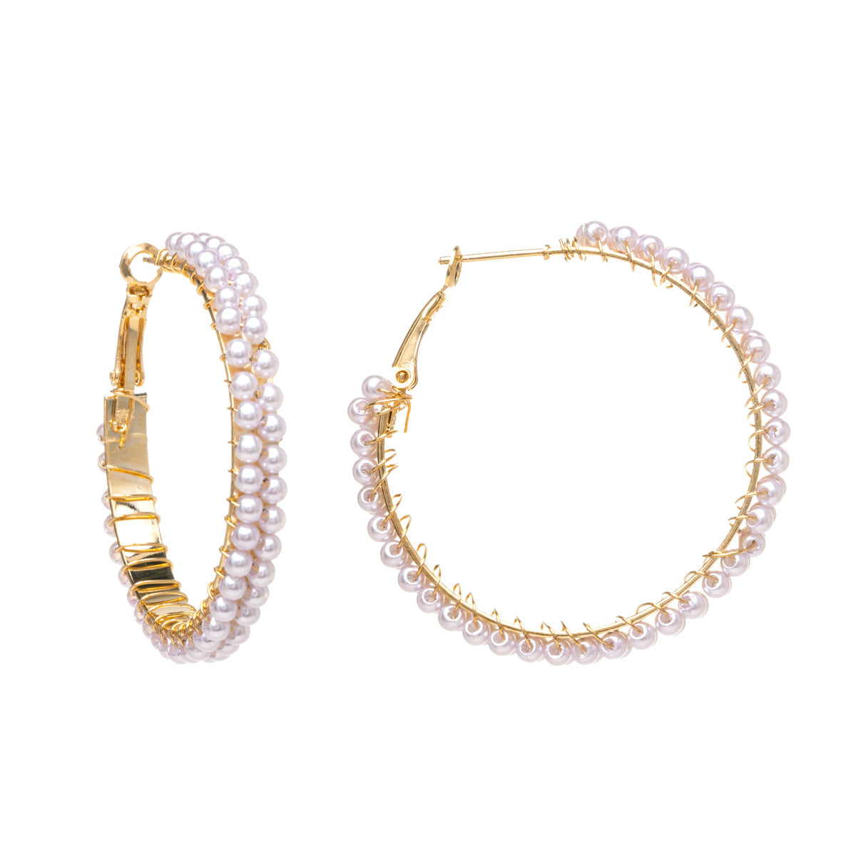 Double row pearl earrings 4cm