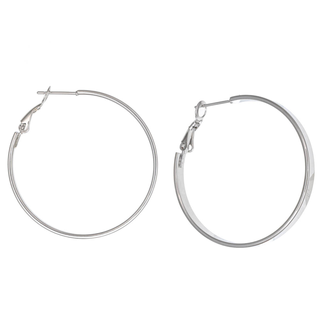 Flat steel earrings 4mm 4cm (Steel 316L)