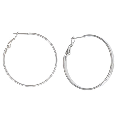 Flat steel earrings 4mm 4cm (Steel 316L)