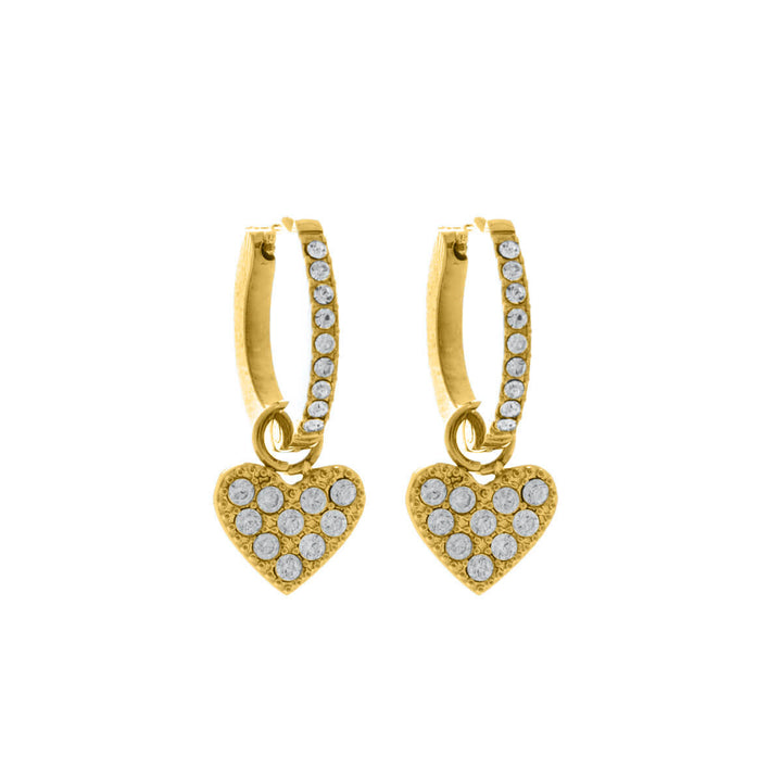 Sydänriipus korvarenkaat kivelliset rengas korvakorut (Teräs 316L)