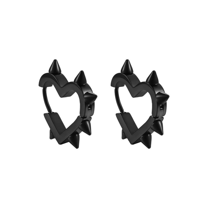 Heart shaped earring with spikes (Steel 316L)