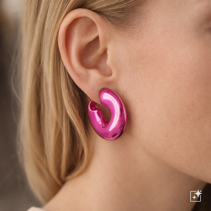 Ohrringe aus dickem Kunststoff 3,5cm (Stahl 316L)