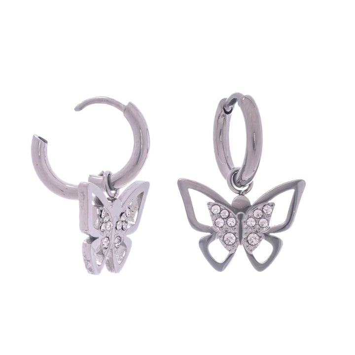 Stone butterfly pendant earrings (Steel 316L)