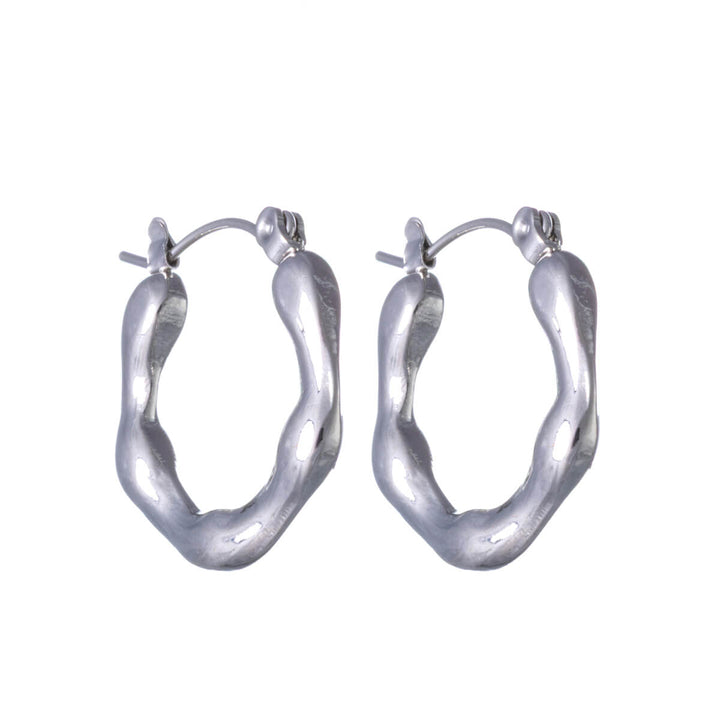 Wavy steel earrings (Steel 316L)