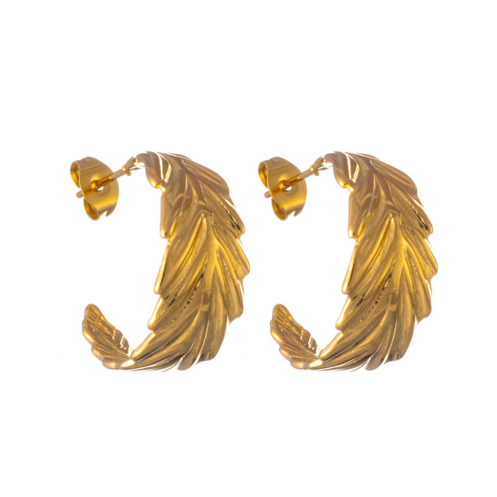 Leaf patterned earrings (Steel 316L)