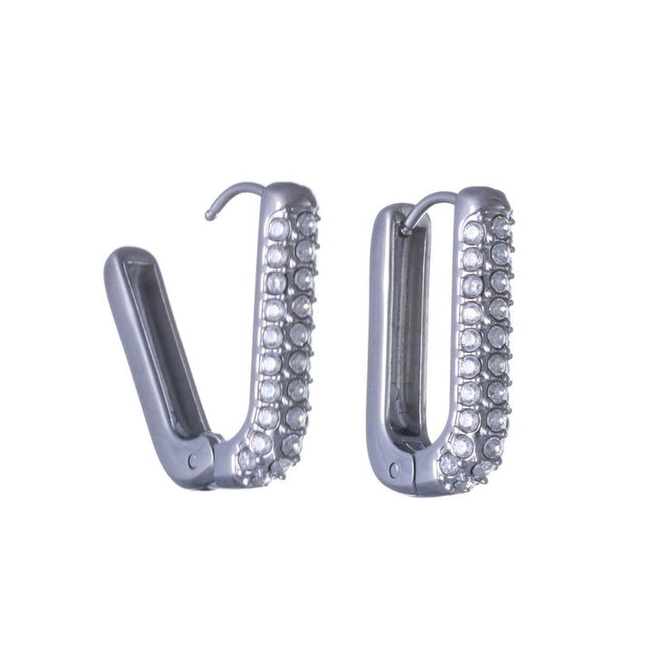 Quadratische Ohrringe aus Stein (Stahl 316L)