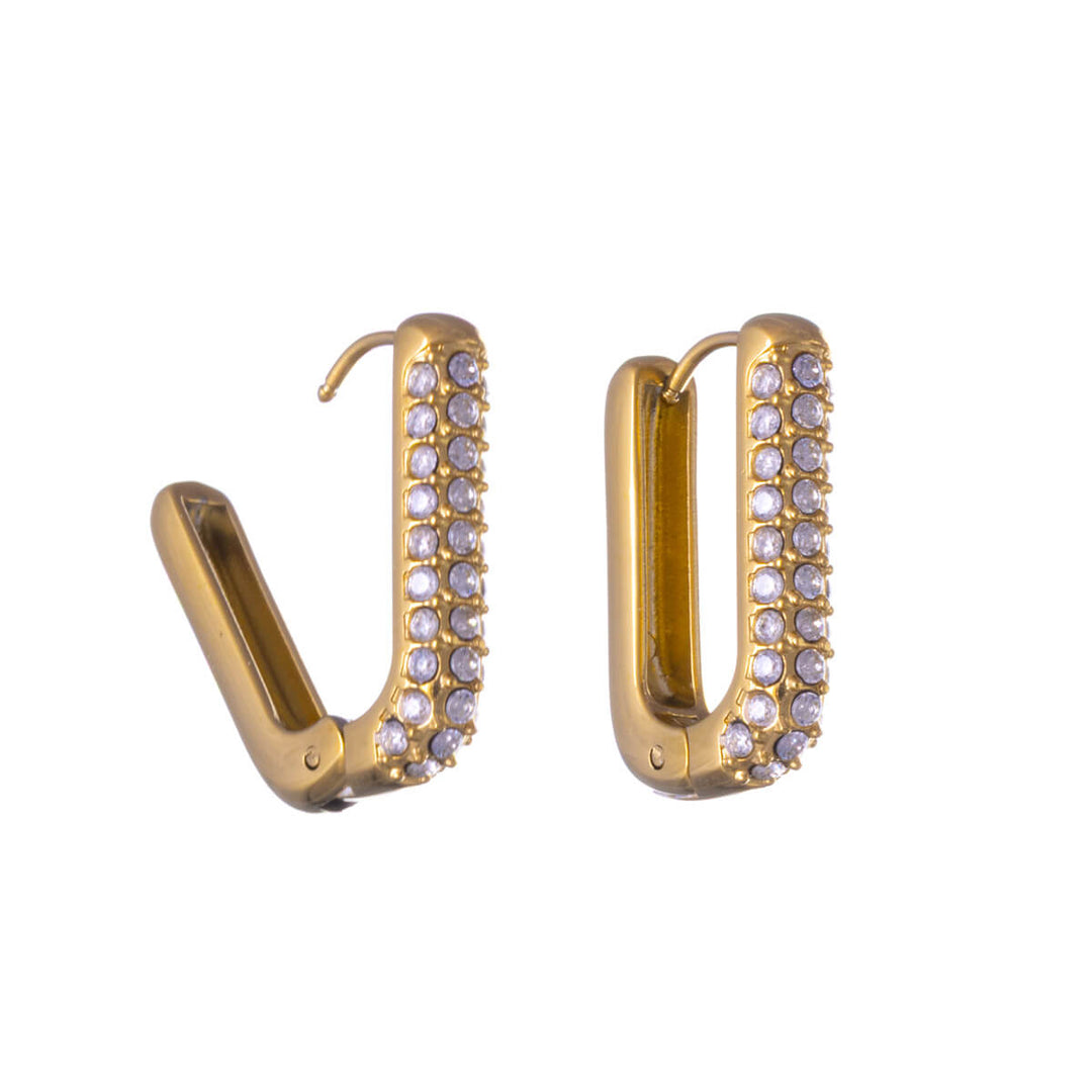 Quadratische Ohrringe aus Stein (Stahl 316L)