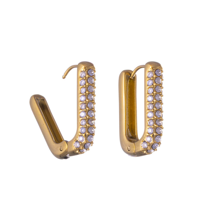 Quadratische Ohrringe aus Stein (Stahl 316L)