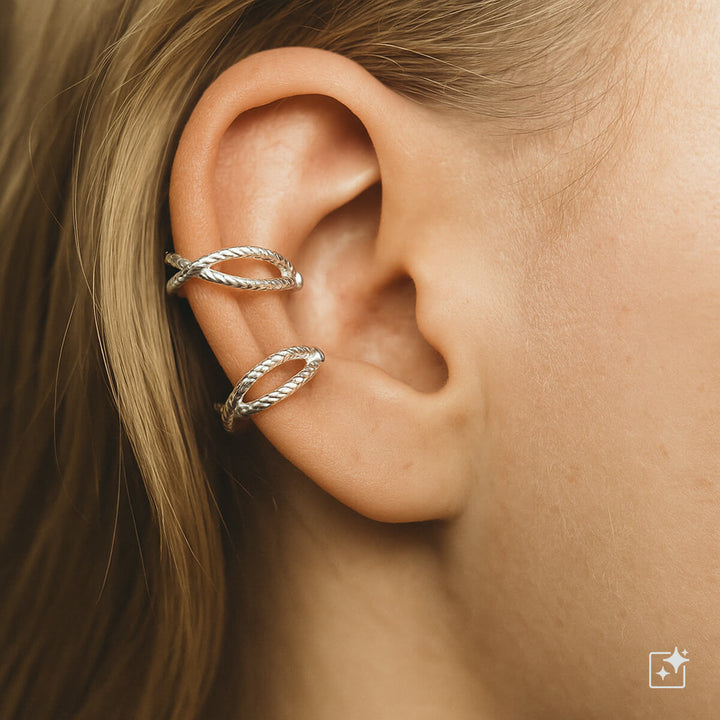 Dubbelradig korsöronmanschett öronmanschett 2st