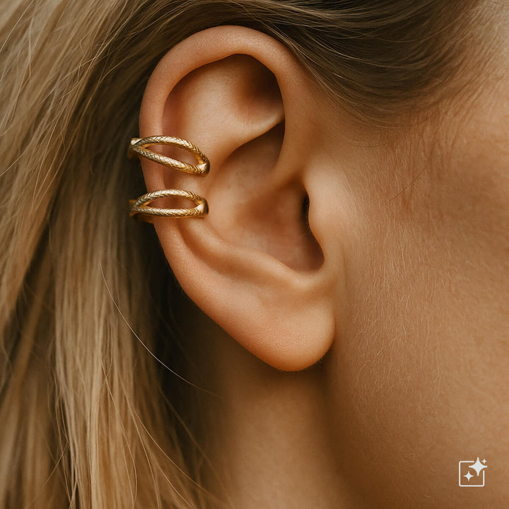 Dubbelradig korsöronmanschett öronmanschett 2st