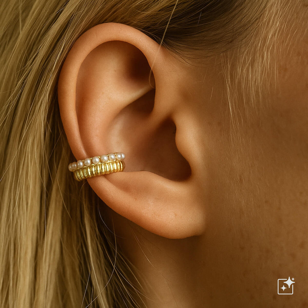 Beaded rustic ear cuff