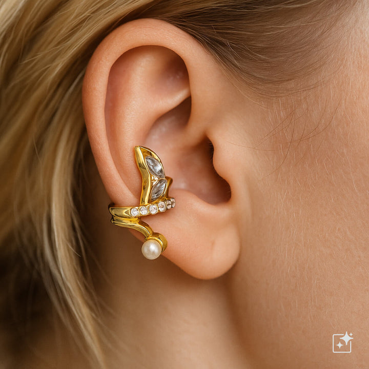 Kiertävä koristeltu rustokoru ear cuff