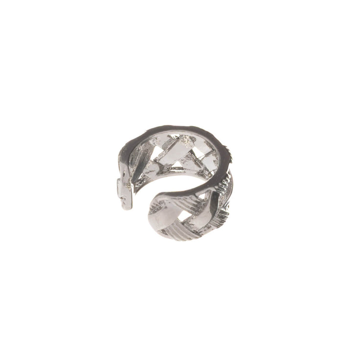 Grid pattern on a rustic earring ear cuff