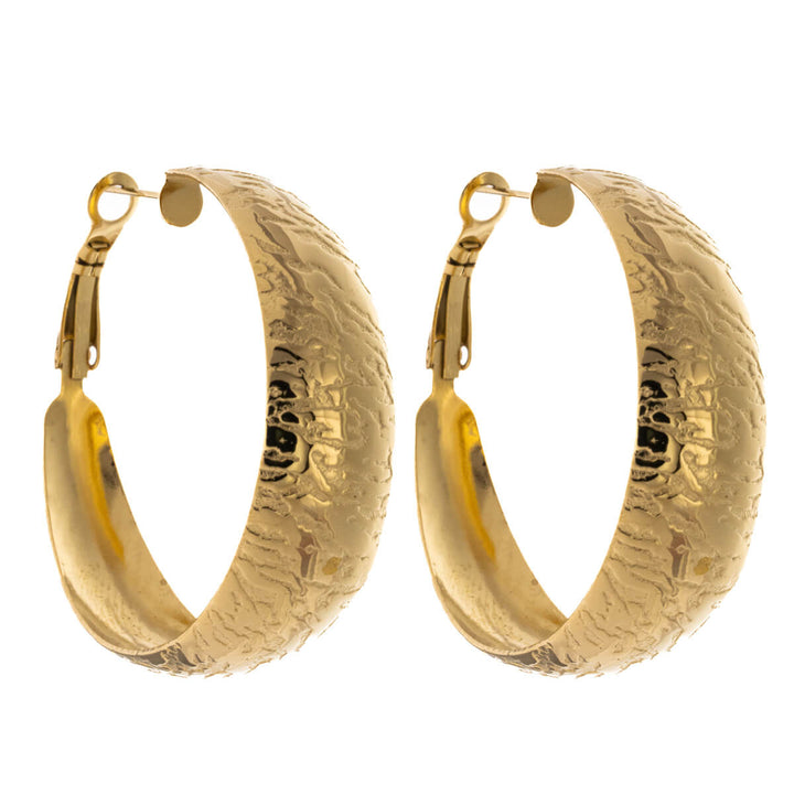 Kuvioidut leveät korvarenkaat 4cm (Teräs 316L)