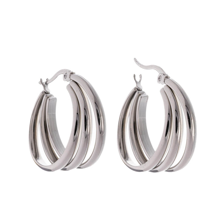 Three row earrings 2.7cm (Steel 316L)