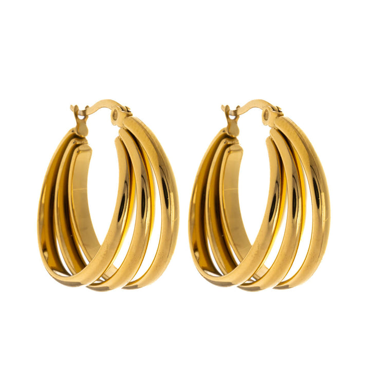 Three row earrings 2.7cm (Steel 316L)