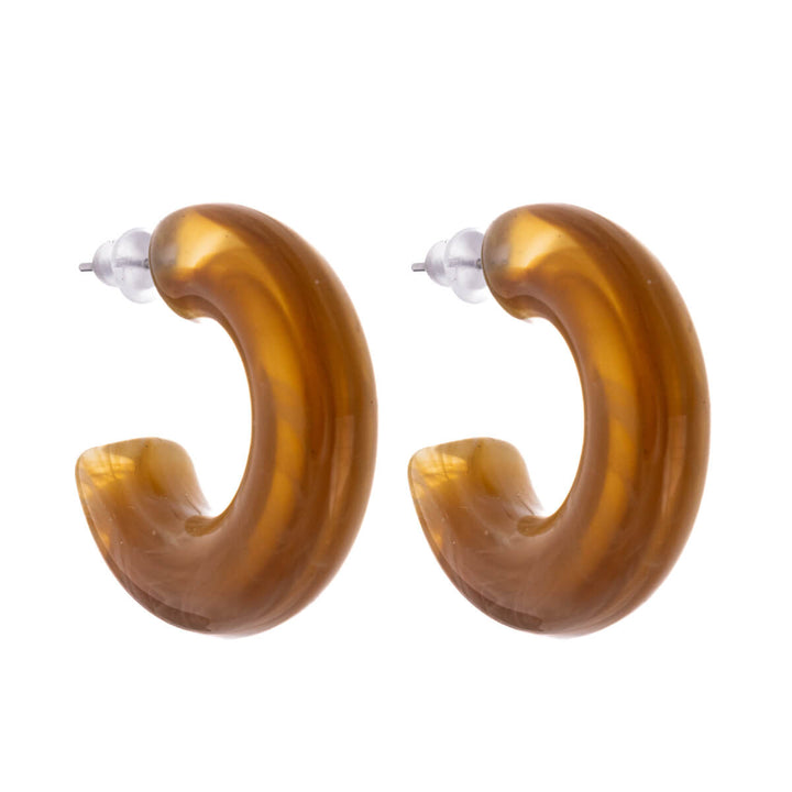 Kunststoff-Ohrringe mit Marmoroptik (Stahl 316L)