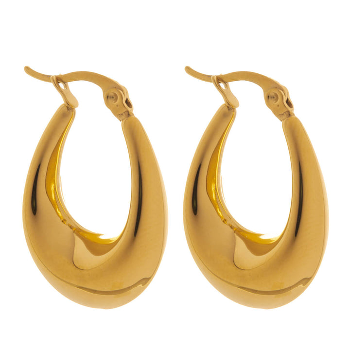 Die Ohrringe sind 2,7 cm breit (Stahl 316L).