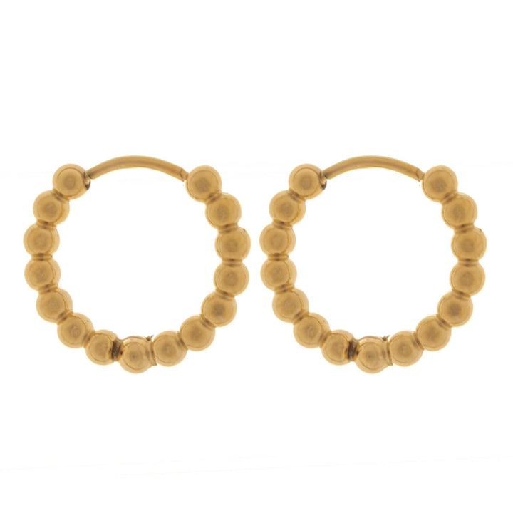 Kleine Ohrringe aus Stahl mit Perlen, 10 mm (Stahl 316L)