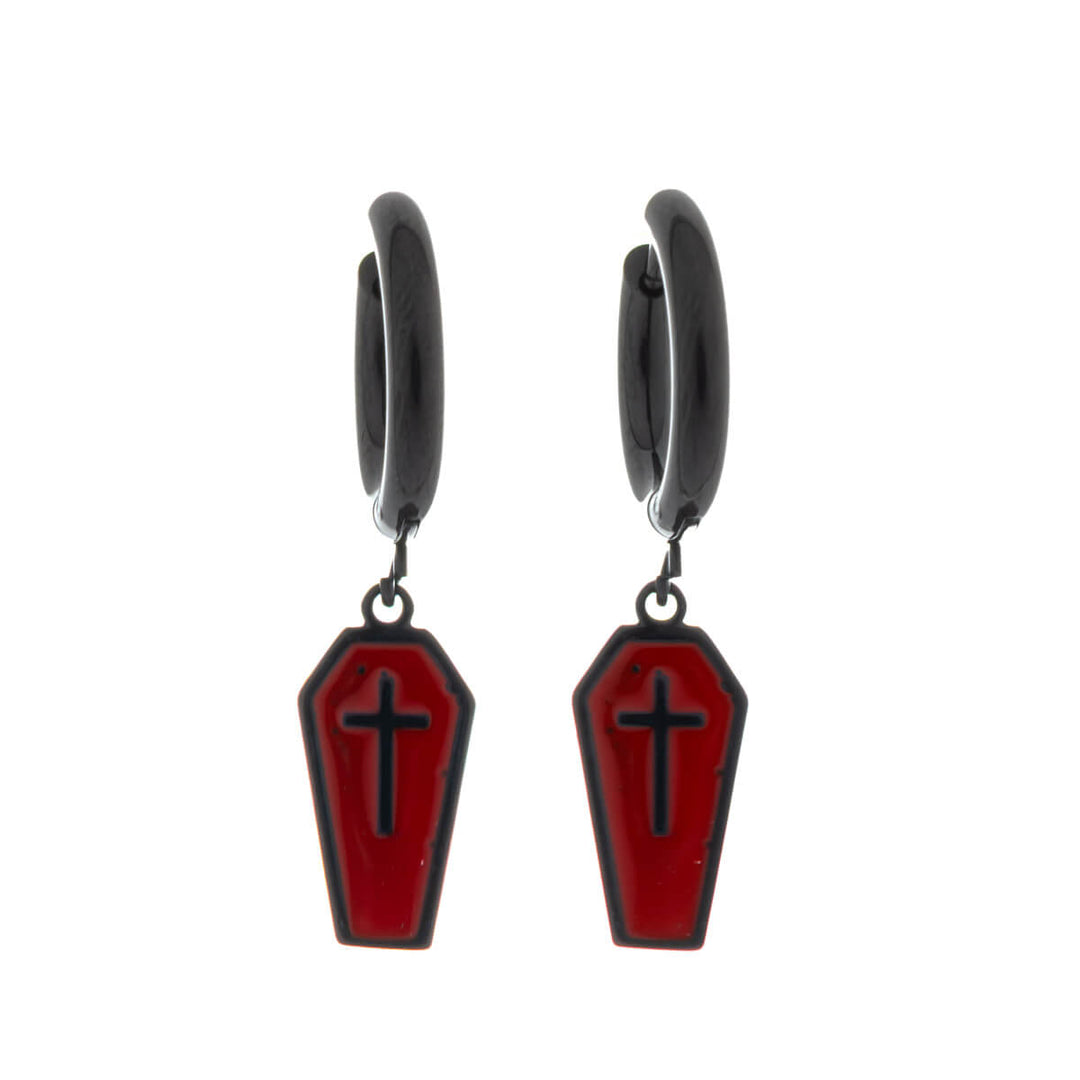 Arkkuriipus ear rings with cross – surgical steel (316L)