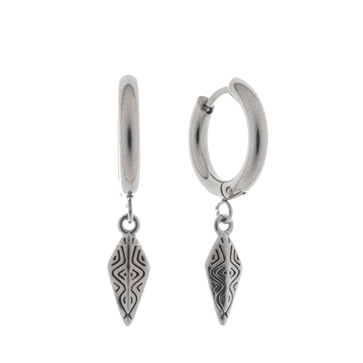 Geometric pendant in ear rings – surgical steel (316L)