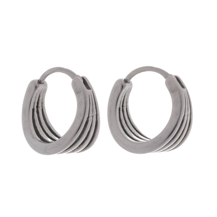 Dreireihiger Stahl-Ohrring 11 mm (316L)