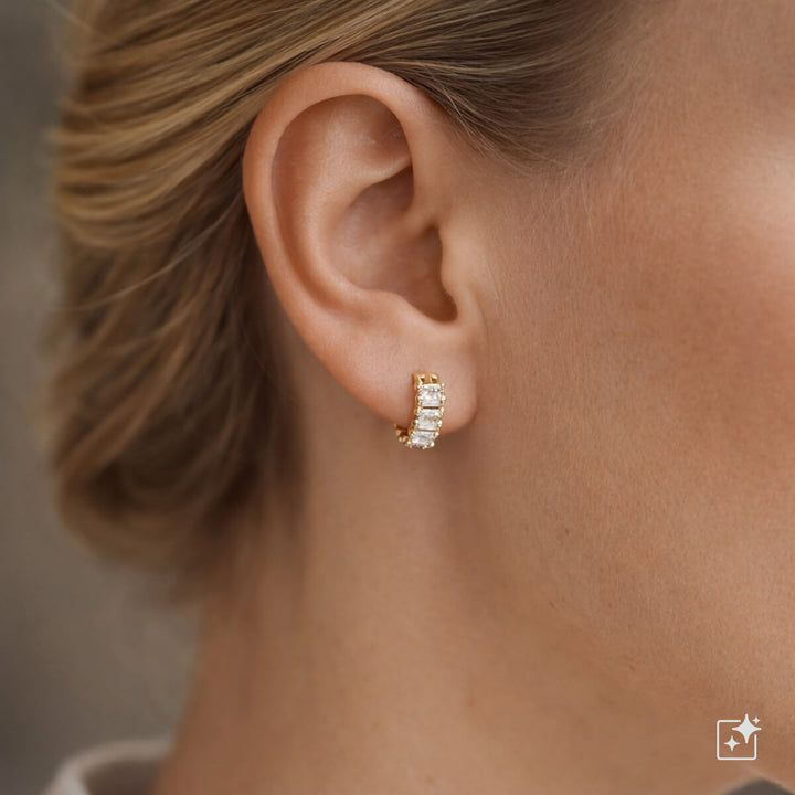 Titan Baguette Zirkonia Örhängen 8 mm – G23