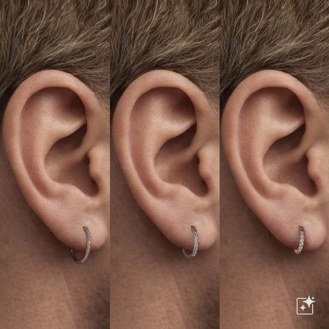 Titanium Zirconia Ear Rings – Pavé (G23)