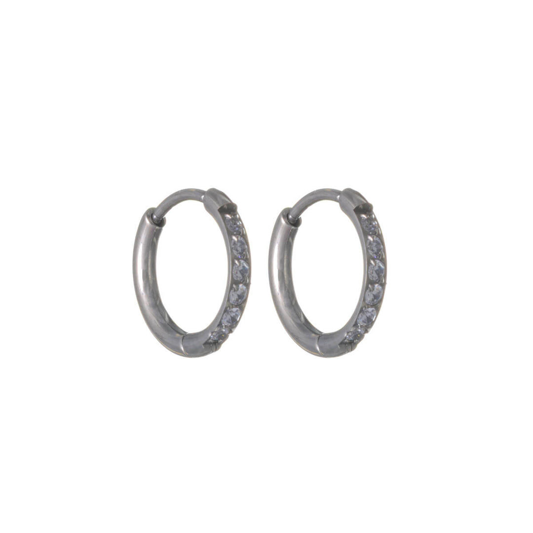 Titanium Zirconia Ear Rings – Pavé (G23)