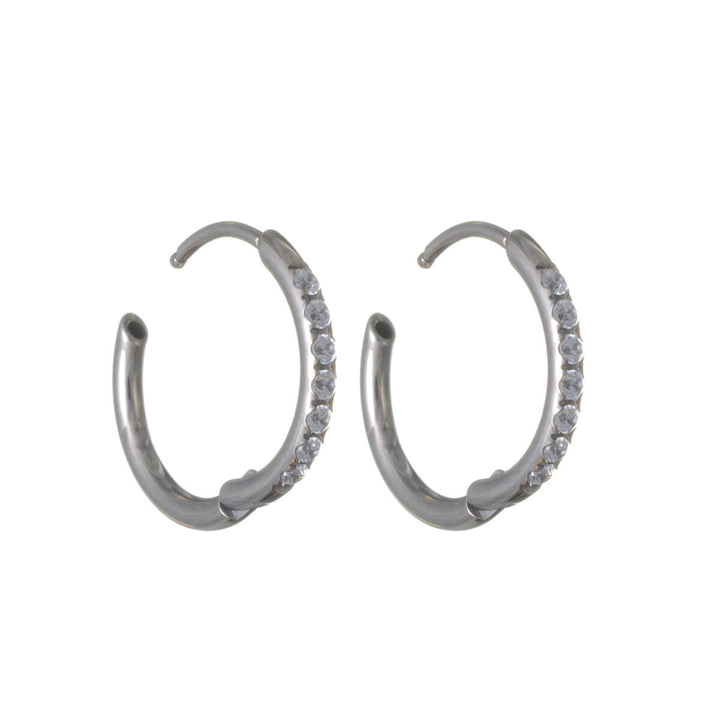 Titanium Zirconia Ear Rings – Pavé (G23)