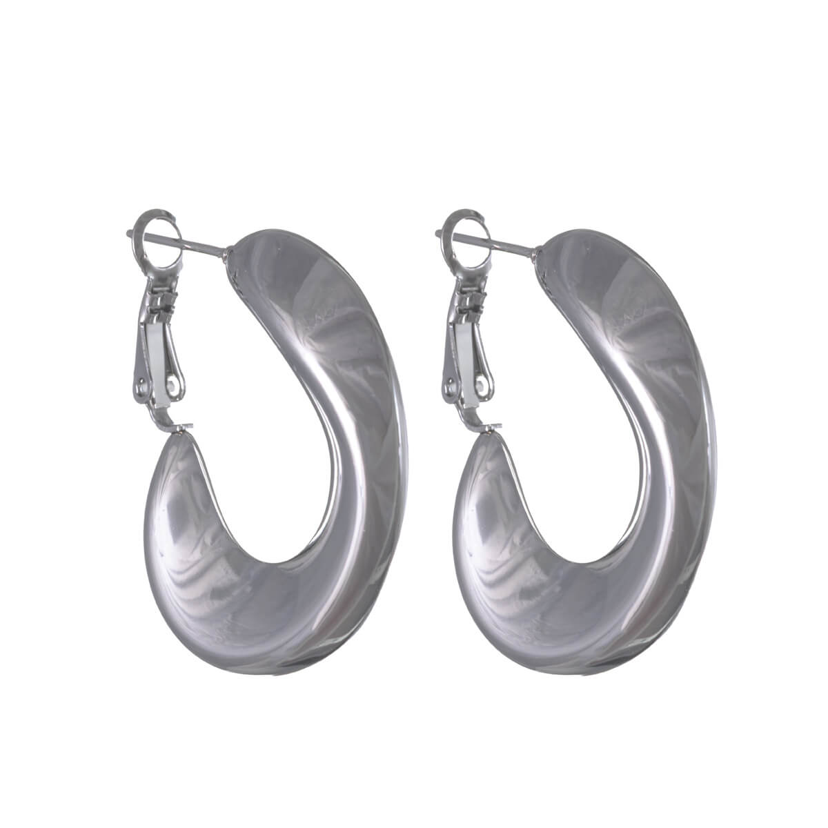 Thick surgical steel ear rings – wavy design | Ninja.fi