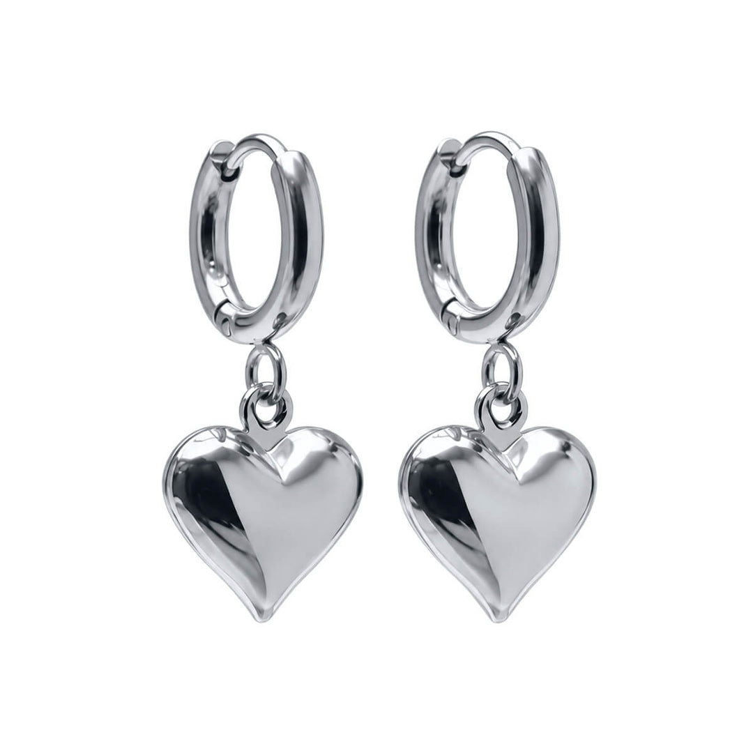 Heart-shaped Earrings – Delicate Steel Earrings (316L Steel)