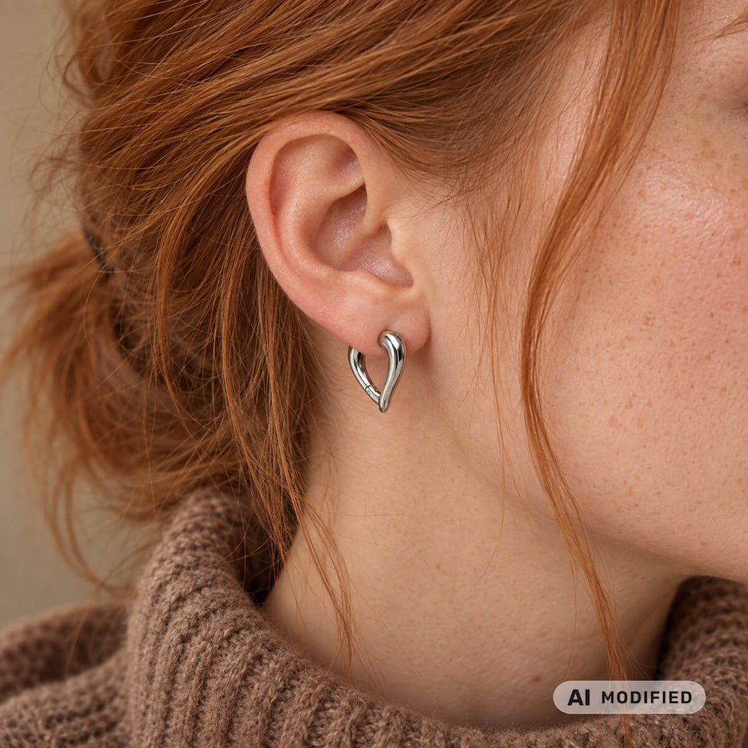 Heart-shaped earrings, 2 cm (surgical steel)